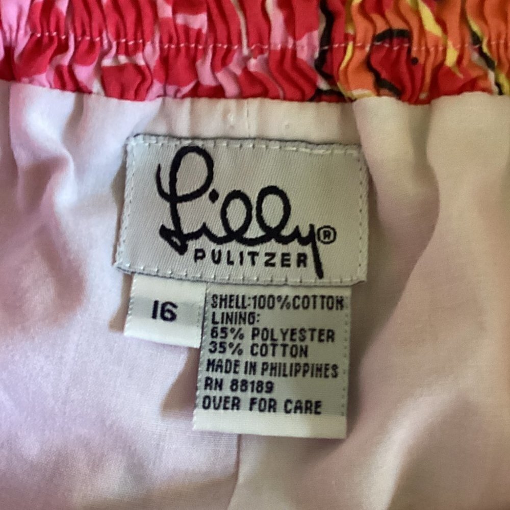 LILLY PULITZER Cha Cha Butterfly Halter Dress Girls Sz 16 Pink Orange #112N - Picture 6 of 7